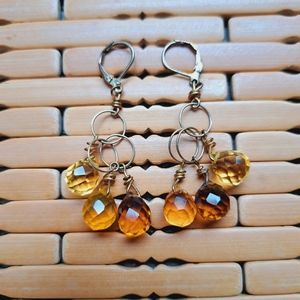 Handmade Citrine Dangle Earrings